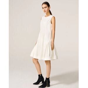 Adeam Kathleen Lace Knee Length Dress 6 Ivory White NWT